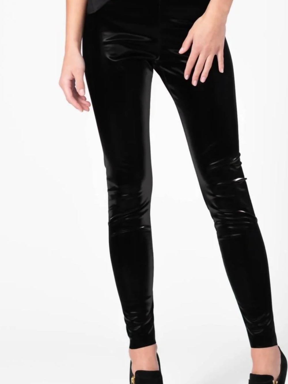 Lavender Brown black patent legging